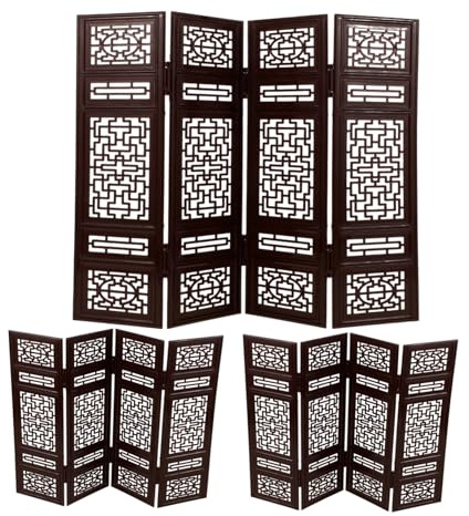 ERINGOGO Écran Pliant Miniature Chinois 6 Panneaux pour Maison De Poupée, Accessoires De Décoration en Bois, Meubles Miniatures pour Jeu Créatif, pour Bureau Et Chambre Garçon Et Filles