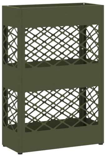 vidaXL Supporto per Ombrellone Oliver Verde 28 x 12 x 41 cm Acciaio, Supporto Ombrello Moderno per Interni, scaffale in Acciaio Rettangolare, Organizer per Ingresso Minimalista