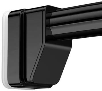 Gardinenstange ohne Bohren für Gartenpavillon, Teleskopstange 40-500cm, Spannstange zum klemmen, Ø33mm Edelstahl Vorhangstange Klemmstange, Duschvorhangstange für Wohnzimmer Badezimmer(Schwarz,210-300
