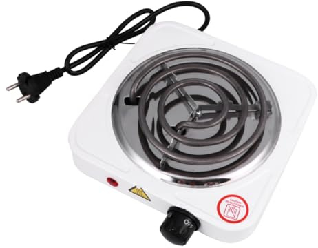 Ipetboom Estufa De Café Portátil Quemador De 1000w, Pequeño Horno Eléctrico De Bobina De Alambre, Acero Resistente, Control Ajustable De Temperatura, Uso Doméstico y Viajes, Diseño Compacto