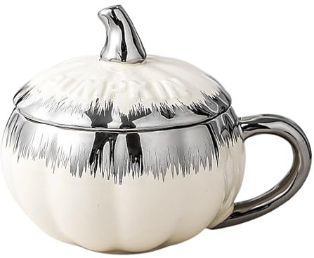 Halloween Mug mignon Thanksgiving en céramique tasse de vacances tasse de café de fête tasse de café à la avec couvercle et cuillère studio automne d'automne et décorations de maison