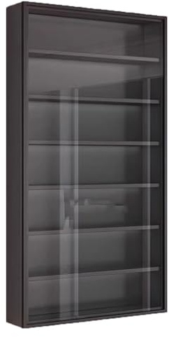 ZXHKZDX Collezionabili Montati A Parete Vetrina Espositiva, Figure Collezionismo Vetrinetta, Trasparente Legno Ripiani con Porta per Camera da Letto Soggiorno(Black,40X83X12.5cm-16X33X5in)
