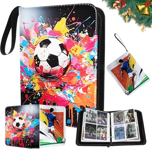 Sammelkarten Album Fussball 4 Taschen Fußball Karten Ordner 400 Karten Kapazität Fussballkarten Sammelalbum Fußball Karten Sport Karten Ordner Zur Fußball Sammelkarten Album Reißverschluss Tragegriff