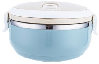 HIAKDOFT Fiambrera Portátil de Acero Inoxidable Monocapa con Aislamiento Térmico Apilable Sellado Hermético y Asa Ergonómica para Oficina Escuela y Viajes Color Aleatorio Color Aleatorio