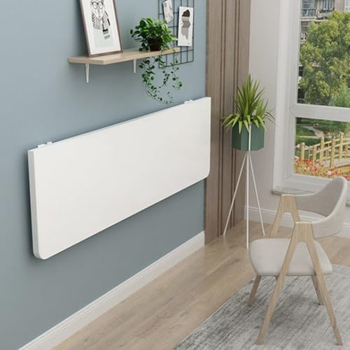 Banco da lavoro pieghevole da parete con piano in legno massello, tavolo versatile per garage, lavanderia, casa, ufficio e bagno (C 100 x 50 cm) - Design salvaspazio
