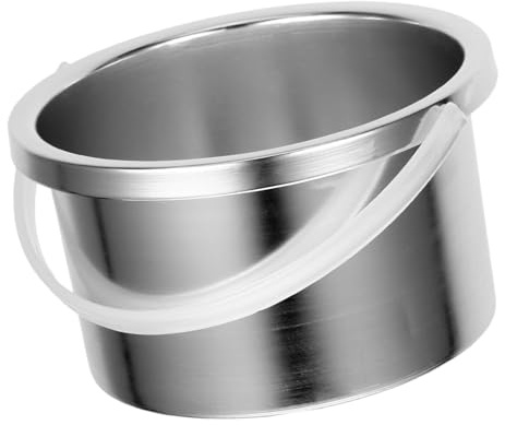 Gatuida Pot de Cire pour L'épilation 500ml en Alliage D'aluminium Argenté, Chauffe-cire en Métal Compatible Wax Machine, Remplacement Sûr et Pratique
