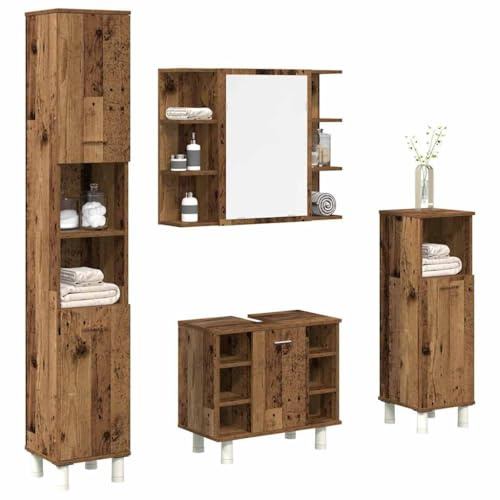 KTHLBRH Mueble de Baño con Lavabo y Armario - Gabinete para Fregadero de Madera de Ingeniería, Amplio Espacio de Almacenamiento, Superficie Lisa Resistente a la Humedad, Fácil