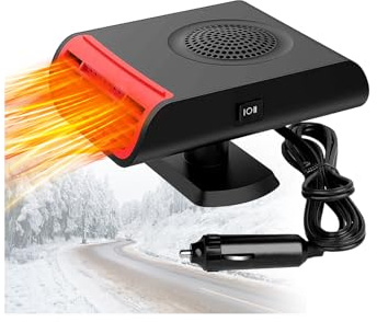 Leaflai Car Heater,12V 150W 2 in 1 Heater Vehicle Electronic Winter Car Kits, Plugs Into Cigarette Lighter, Automobile Windscreen Fan Windshield Demister Defroster