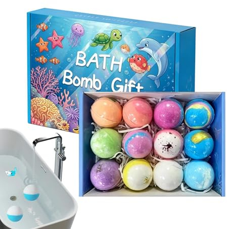 Boule De Bain Avec Intérieur, 12 Pièces Jeu Bulles Coloré Sûr, Pack Jeu Bain, Pour Garçons Filles Amis Temps en Jardin Piscine Maison Jeux d'Eau Natation