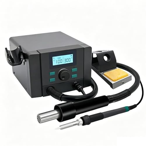 Stazioni di Saldatura Ad Aria Calda da 700 W, Macchina per Rilavorazione del Saldatore con Display Digitale con Display Lcd e 3 Ugelli, 40 L/min, Strumento Dissaldante per Riparazioni Elettroniche