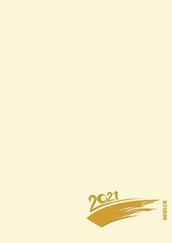 Foto-Malen-Basteln A4 chamois mit Folienprägung 2021: Fotokalender zum Selbstgestalten. Do-it-yourself Kalender mit festem Fotokarton. Edle Folienprägung.