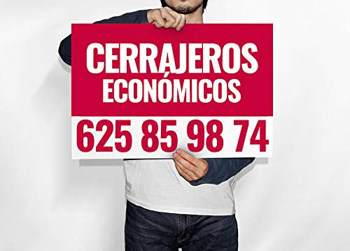 Oedim Cartel de Cerrajeros Económicos 50x35cm | Fabricado en Polipropileno | Artículos para Inmobiliarias y Particulares | Señalética Elegante, Moderna | 100% Personalizable |