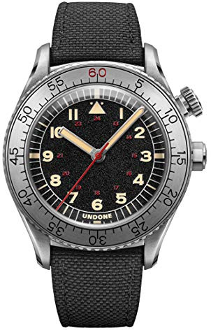 Undone Aero Commando Schwarz Cordura Stoff Vintage Stahl Herren Uhr