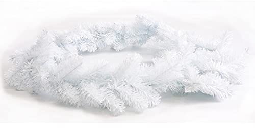 Weiße Tannengirlande 270cm mit 20cm Durchmesser - Künstliche Weihnachtsgirlande Tannen Kunstgirlande