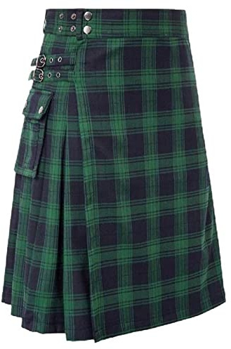 HongYunXn Kilt Utilitaire pour Homme Écossais à Carreaux Traditionnel Kilt Combat Punk Goth Highland Jupe Couleur5 4XL