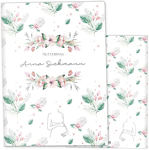 OLGS Mutterpasshülle Incredible Iris - Kunststoff Hülle für deutschen Mutterpass, personalisierbar für Schwangere