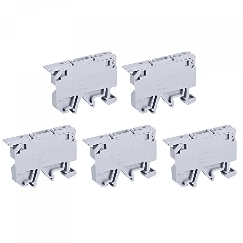 sourcing map 5 Stück DIN Schienenmontage Sicherungshalter Klemmleisten grau ASK1/EN LD 220V