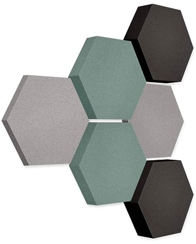platino24 Akustikpaneele 6 Elemente Edition LOFT 3D I Ø 300mm Akustikplatten Schalldämmung Wand & Decke I Akustikschaum Schall-Absorber aus Basotect 30-70mm mit farbiger Akustikbeschichtung