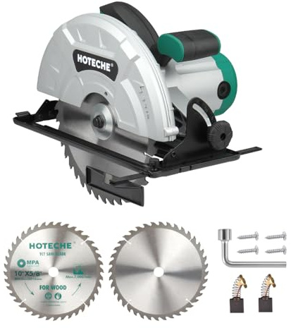 Hoteche 10-Inch Compact Portable Table Saw with Saw Blade for Desktop Use