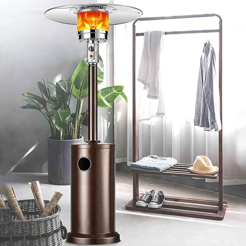 Chauffage ExtéRieur Au Propane, Chauffage D'ExtéRieur pour Terrasse Couverte, Chauffage de Serre, Chauffage de Terrasse ExtéRieur avec Roues et Couvercle, ArrêT Automatique et Protection Contre Le Bas