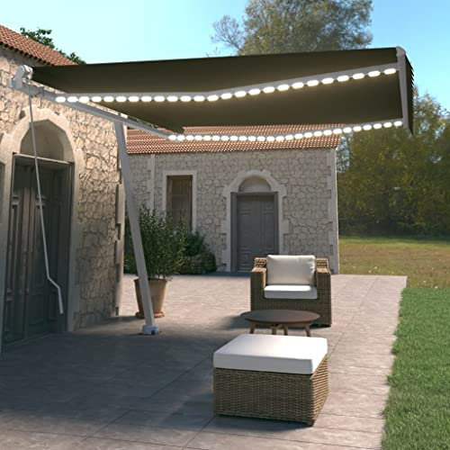 Manuell versenkbare Markise mit LED 400x350cm Anthrazit