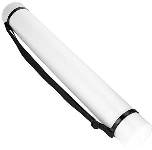 Ejoyous Posterrolle, Teleskop Posterrolle Transportrolle Zeichenrolle Bilderrolle 63–108cm mit Länge und Tragegurt Verstellbar, für Bilder Poster und Flipchart Papier (White)