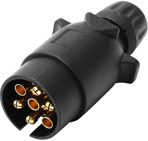 AGRISHOP Enchufe para Remolque 7 Pines 12V - Clavija Macho para Caravana y Enganche