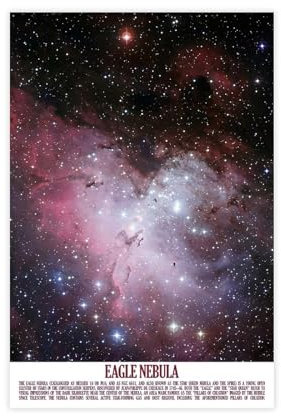 MExmeb Leinwandposter mit Adlernebel, Weltraum, Astronomie, Wandkunst, Dekordruck, Bild Gemälde für Wohnzimmer, Schlafzimmer, Dekoration, ungerahmt, 30 x 45 cm