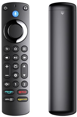 Télécommande vocale de rechange Pro pour Smart TV Stick/TV Stick 4K/4K Max/AMZ Omni 2/4 Series, y compris télécommande de localisation, boutons programmables et fonction casque dédié