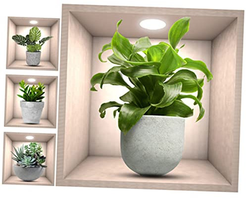 jojofuny 8pièces Stickers Muraux Autocollants Décoratifs De Plantes Pots Décoration Murale Pour Salon Chambre Et Bureau