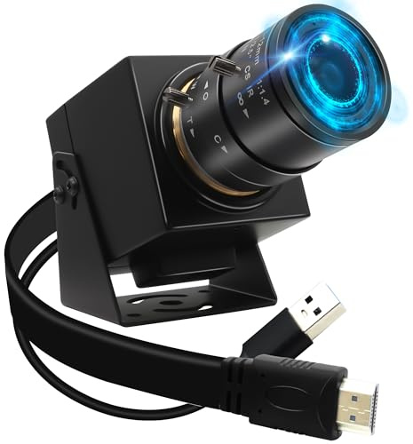 MMlove Cámara 4K USB HDMI 8MP 60FPS Cámara de alta velocidad USB 3.0 Salida simultánea Webcam 2.8-12mm 4X Óptico + 2X Zoom Digital Swing Webcam Zoom de entrada y salida para impresora 3D PC Laptop Pi