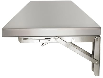 Acciaio inossidabile tavolo richiudibile banco di lavoro，scrivania salvaspazio，Facile da installare,stabile e durevole,tavolo a ribalta da parete，Forte capacità di carico,a cucina, balcone, lavanderia