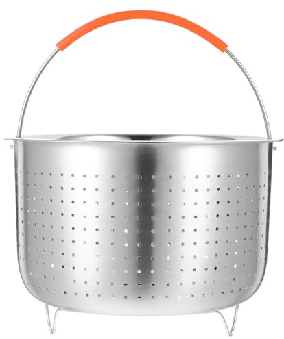 Hoement Multi-funcional Vaporera De Inoxidable Diseño De Orificios Cesto Para Cocción Al Vapor De Alimentos Compatible Olla De Arroz y Vaporera Estilo Aleatorio
