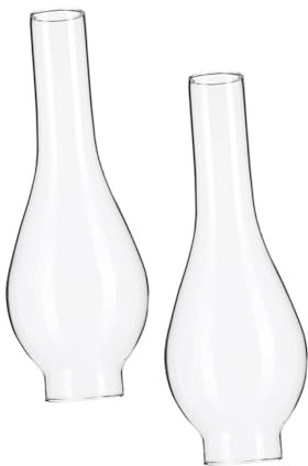 QUMIIRITY 2stücke Öllampenschirm Aus Glas Ersatz-Kamin Für Petroleumlampen Transparente Glasabdeckung Für Öllampen Passend Für Lampenkugeln