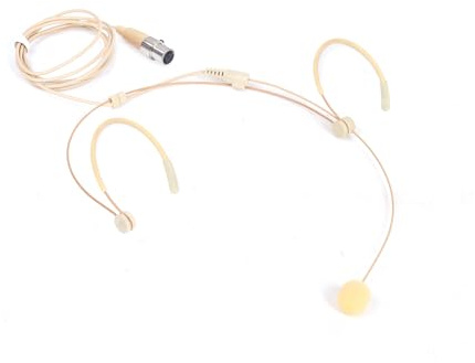 JTLAU Headworn/Headset Microphone Wired, Dual Over-Ear Headset Mic, Condenser Headset Mic Compatible with Shure Microphone Wireless Systems, Ideal for Lectures, Actors, Theater - Beige