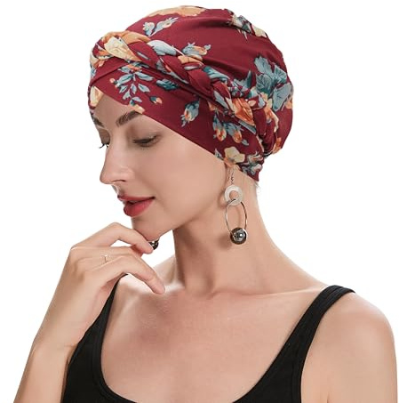 ZLYC Damen Chemo Kopfbedeckung Turban Headwrap Beanie Strickmützen | Afrikanischer Damen Turban