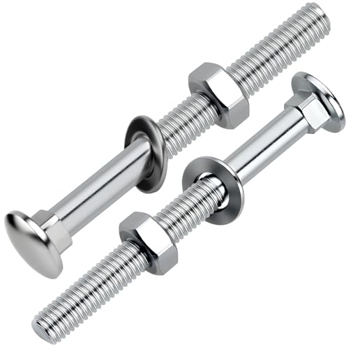 XRXYMQ 25 pièces Vis Tete Ronde M8x80 mm Boulon Tete Ronde Collet Carré M8 Boulons de Carrosserie avec Ecrous DIN934 et Rondelles DIN125 pour Meubles Décoration Industrie du Bâtiment