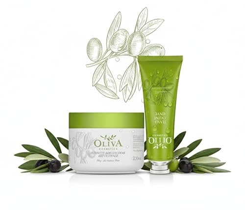 Oliva Pflege-Set, Körpercreme 250 ml & Handcreme 30 ml mit Olivenöl und Sheabutter Pflege set
