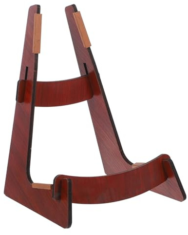 Holz Gitarrenständer als Bodenhalterung für Gitarre und Ukulele | Braun, Klappbar, für Zuhause und Shop, Aufbewahrungsständer mit Starker Stütze