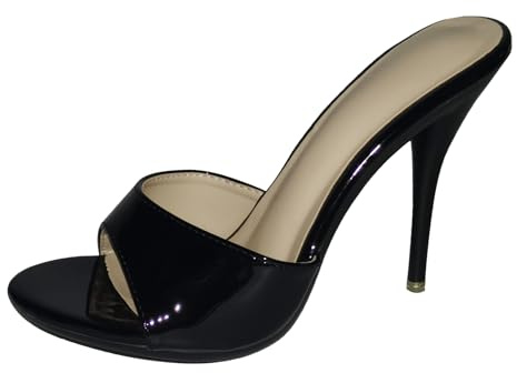 Miyoopark Damen Sexy Pantoletten Schuhe mit Stiletto Sommer Mule Sandalen Schwarz EU 38