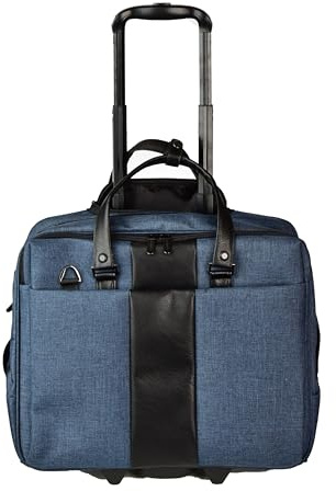 Lemasi Office Case Trolley 46x37x21 cm | Laptopfach 17 Zoll | Business Rollkoffer aus Polycanvas mit Organizer