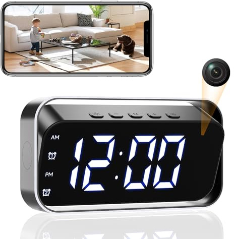 Mini Cámara Espía, WiFi Cámara Oculta Camara Vigilancia Interior Ultra HD 4K , Lente Gran Angular de 150°, Transmisión en Tiempo Real, con Visión Nocturna, Detección de Movimiento