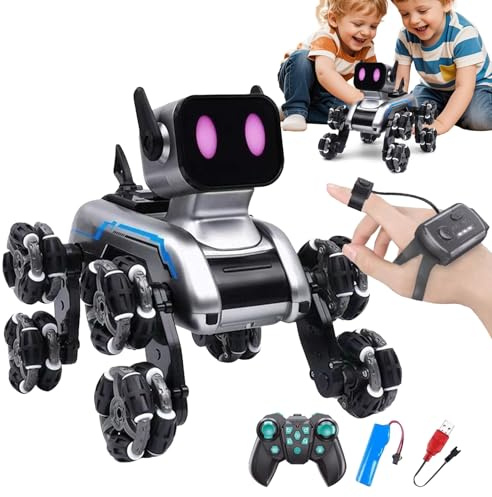 Ceprznvey Spielzeug für Hunde, ferngesteuert, Roboter, intelligent, mit acht Rädern, für drinnen und draußen, Spiele