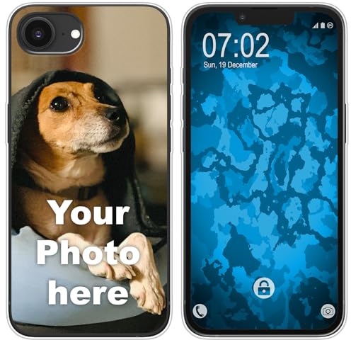 PhoneNatic personalisierte Handyhülle für iPhone 16e / 17e Custom Case transparent zum selbst gestalten mit eigenem Foto Bild Text individuell