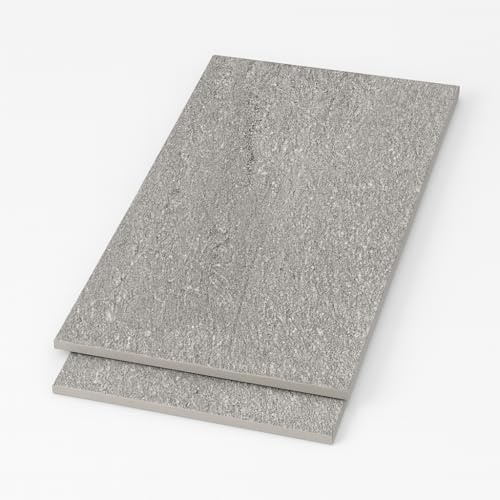 FORTUNATO Piastrella Interni Esterni Gres Porcellanato Rettificata Superficie Bocciardata Finitura Opaca London Grey 60x120 cm (London Grey, 1,44 m²)