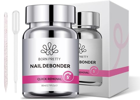 Born Pretty Nagelkleber Entferner für Press on Nails - 80ML Nail Glue Remover mit Schwamm Stick-on-Nägel-Entferner Einfach und Schnell für Nagelkleber Nagelspitzen Acryl-Tips