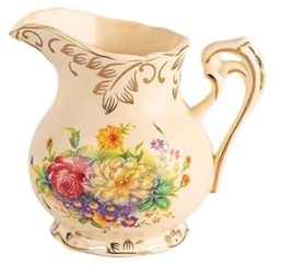 FZL02068LM Salsiera Brocca for Latte e caffè in Ceramica con Bocca Appuntita, squisita salsiera for casa, Ristorante, Hotel Bricco Salsa(Multi-Colored)