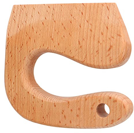TOPINCN Montessori-Holzmesserwerkzeug für, Sicherer Obstschneider für, Buchenmaterial (Ausführung mit rundem Griff)