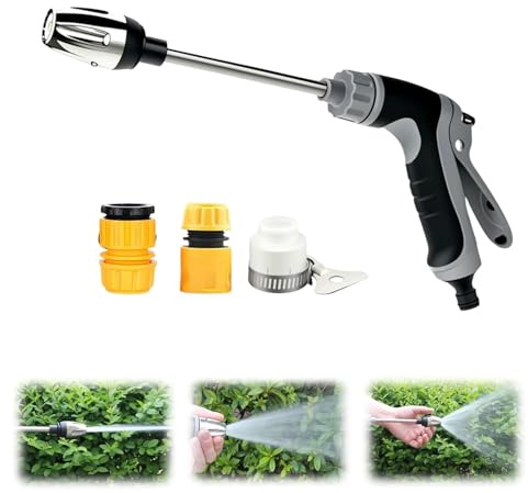 ZVD Hochdruckpistole für Gartenschlauch, Hochdruckdüse für Gartenschlauch, Multi Reinigungsspritze Hochdruckreiniger Pistole/Düse/Spritze, Ideal Für Autowäsche, Garten & Terrasse (Schwarz)