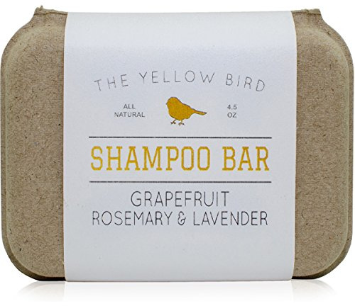 The Yellow Bird Solid Bar Shampoo Soap. Grapefruit, Rosemary, and Lavender. Mild Natural and Organic Ingredients. Sulfate Free. Gentle Scalp + Hair Care